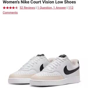 Nike Court Vision Low sneaker women’s Sz9